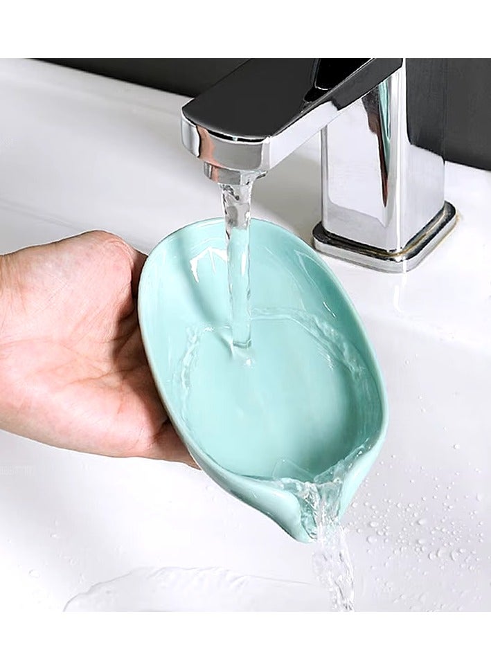 HEXABEX Soap Box Portable Drain Soap Holder for Bathroom and Kitchen Green - Image 3