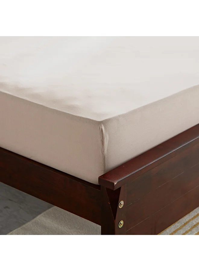 Home Box Bristol Polycotton Double Fitted Sheet 200 x 25 x 140 cm Grey