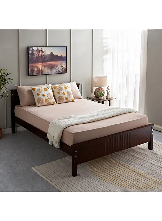 Home Box Bristol Polycotton Double Fitted Sheet 200 x 25 x 140 cm Grey