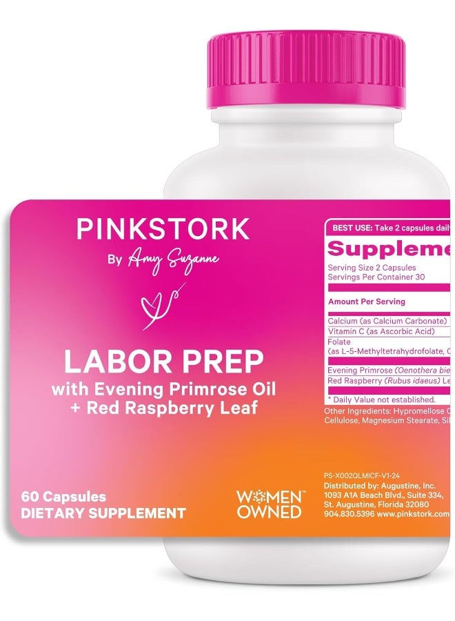 Pink Stork كبسولات تحضير المخاض من بينك ستورك - زيت زهرة الربيع المسائية مع شاي ورق التوت الأحمر - Image 1