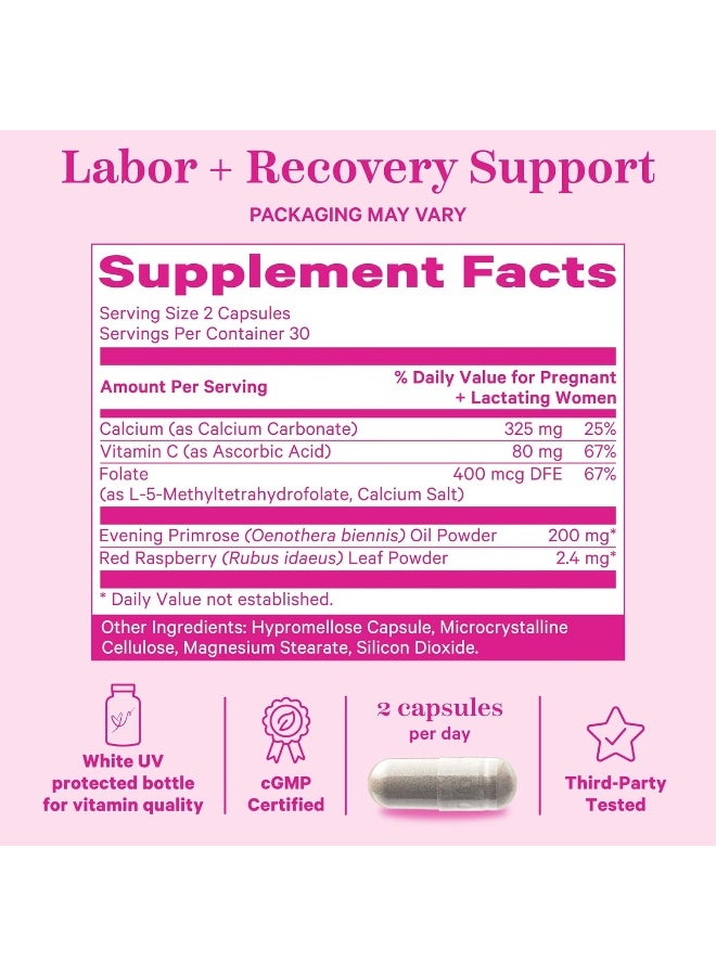 Pink Stork كبسولات تحضير المخاض من بينك ستورك - زيت زهرة الربيع المسائية مع شاي ورق التوت الأحمر - Image 4