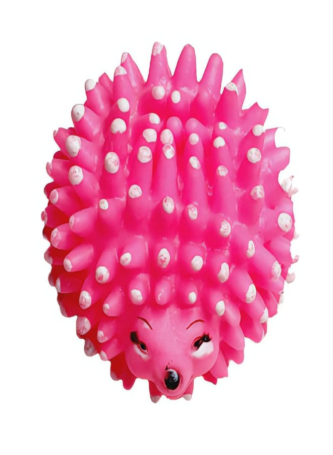 Smart Pups Natural Rubber Cute Colorful Hedgehog Squeaky Toy for Puppy Dog (Color May Vary) (Pink) (Pack of 1) - Image 1