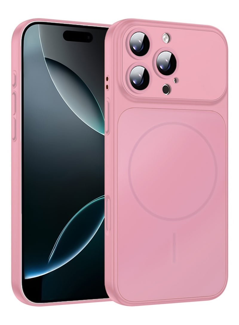 Magnetic Matte Protective Case for iPhone 14 Pro Max Full Camera Protection MagSafe Compatible - Pink