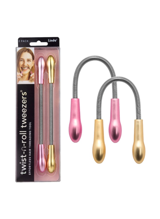 Lindo TwistNRoll Tweezer Spring Facial Hair Removal Tool Natural Threading Stainless Steel Remove Unwanted Hair on Upper Lip Chin Cheek and Neck 2 Pack - Image 3
