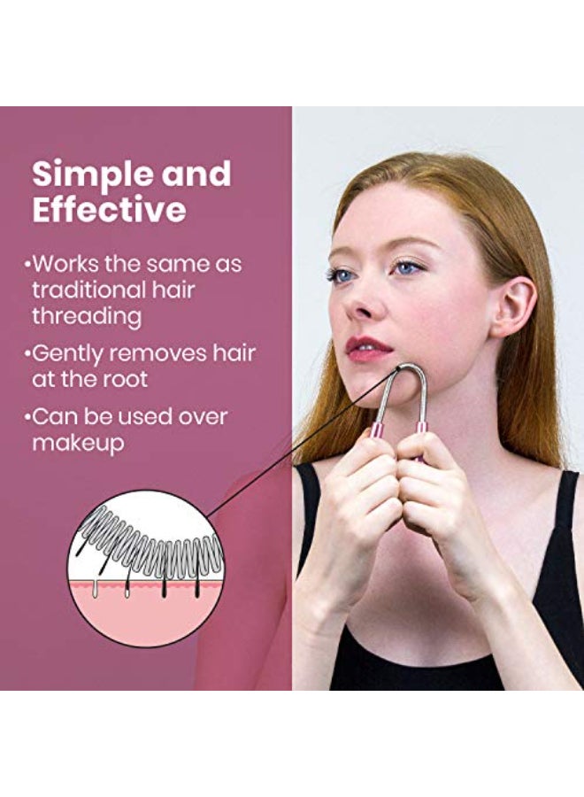 Lindo TwistNRoll Tweezer Spring Facial Hair Removal Tool Natural Threading Stainless Steel Remove Unwanted Hair on Upper Lip Chin Cheek and Neck 2 Pack - Image 4