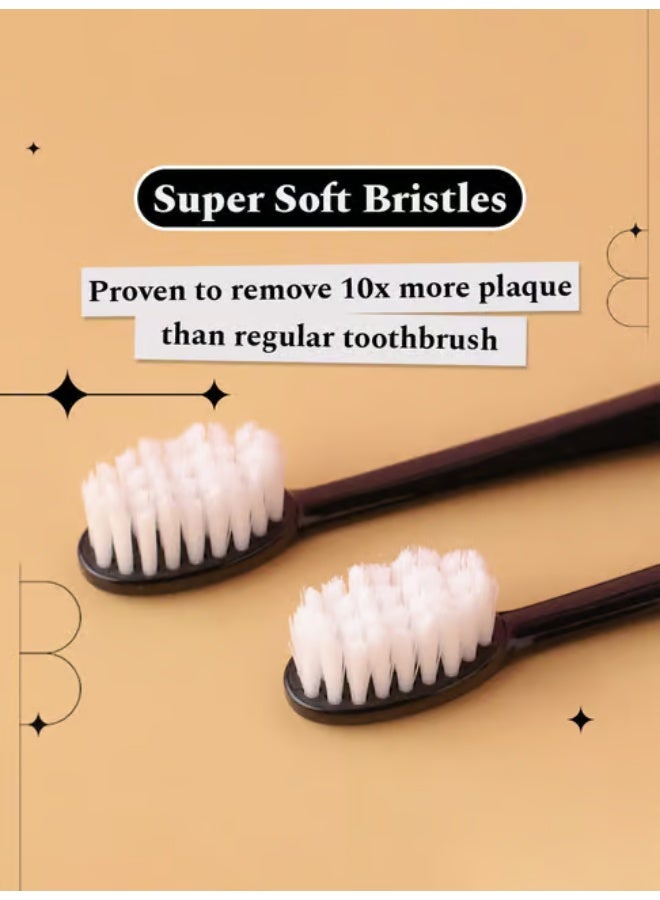 Perfora Replacement Brush Heads For Perfora Electric Toothbrush Model - 002 | Effective Brushing & Superior Plaque Removal For Healthier Smile | Lightweight With Soft Bristles | Dark Night | Pack of 2 - Image 3