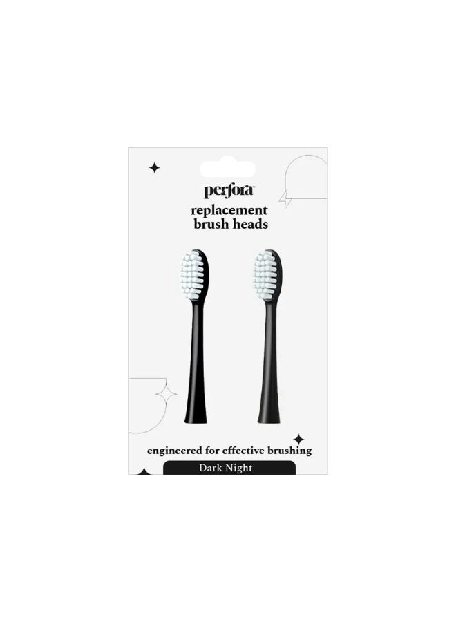 Perfora Replacement Brush Heads For Perfora Electric Toothbrush Model - 002 | Effective Brushing & Superior Plaque Removal For Healthier Smile | Lightweight With Soft Bristles | Dark Night | Pack of 2 - Image 2