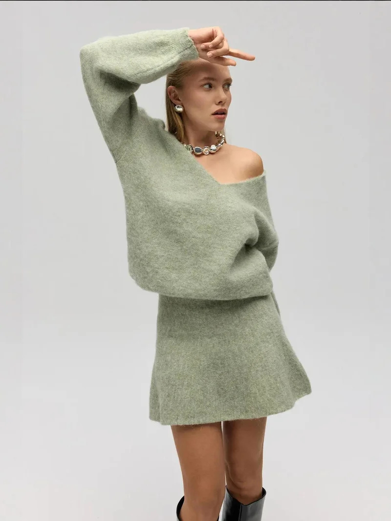 Mai Collection MAI STUDIOS Nordis Knitwear Frilly Mini Skirt