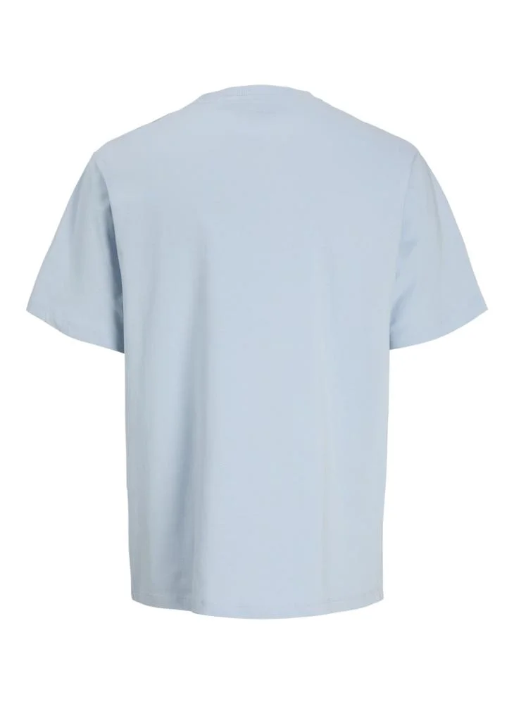 JACK & JONES Celestial Blue Crew Neck LooseFit T-Shirt for Men | Best Price UAE