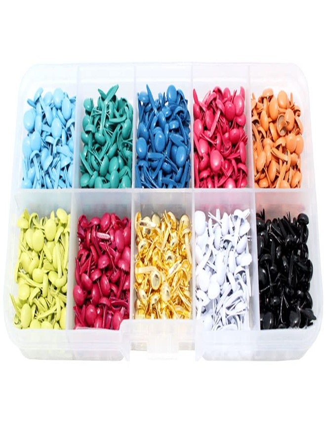 BESTCYC 1Box(500Pcs) 5mm Mini Brads 10Colors Metal Paper Fasteners Round Split Pins for Scrapbooking, Paper Crafts,Card Making and DIY Craft Projects - Image 5