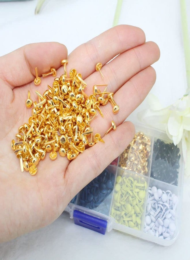 BESTCYC 1Box(500Pcs) 5mm Mini Brads 10Colors Metal Paper Fasteners Round Split Pins for Scrapbooking, Paper Crafts,Card Making and DIY Craft Projects - Image 4