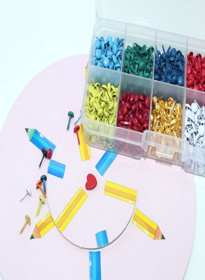 BESTCYC 1Box(500Pcs) 5mm Mini Brads 10Colors Metal Paper Fasteners Round Split Pins for Scrapbooking, Paper Crafts,Card Making and DIY Craft Projects - Image 3