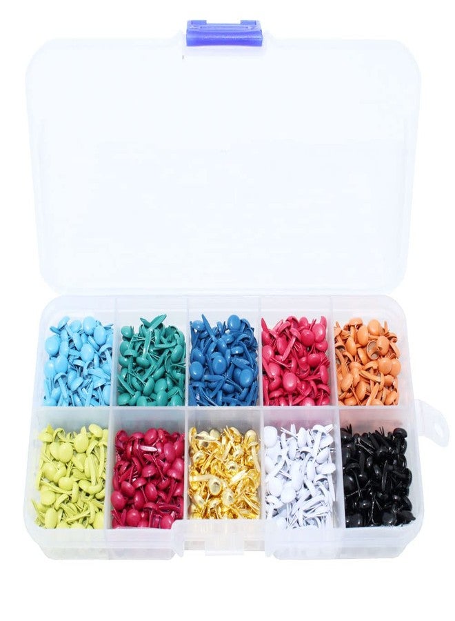 BESTCYC 1Box(500Pcs) 5mm Mini Brads 10Colors Metal Paper Fasteners Round Split Pins for Scrapbooking, Paper Crafts,Card Making and DIY Craft Projects - Image 1