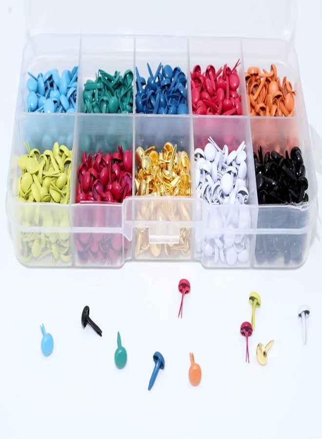 BESTCYC 1Box(500Pcs) 5mm Mini Brads 10Colors Metal Paper Fasteners Round Split Pins for Scrapbooking, Paper Crafts,Card Making and DIY Craft Projects - Image 2