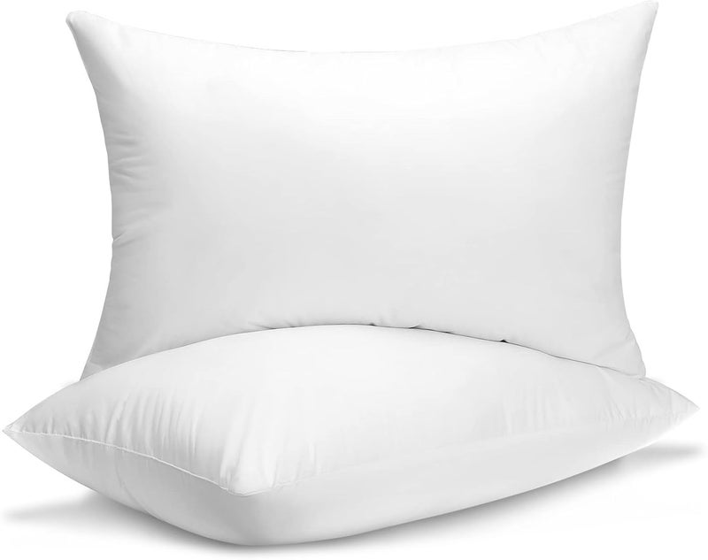 Deevine Craft Bed Pillows for Sleeping 2 Pack Queen Size, Soft Microfiber Cover and 3D Super Soft Down Alternative Filled White Pillows (Queen) 20 x 28 inches - Image 1