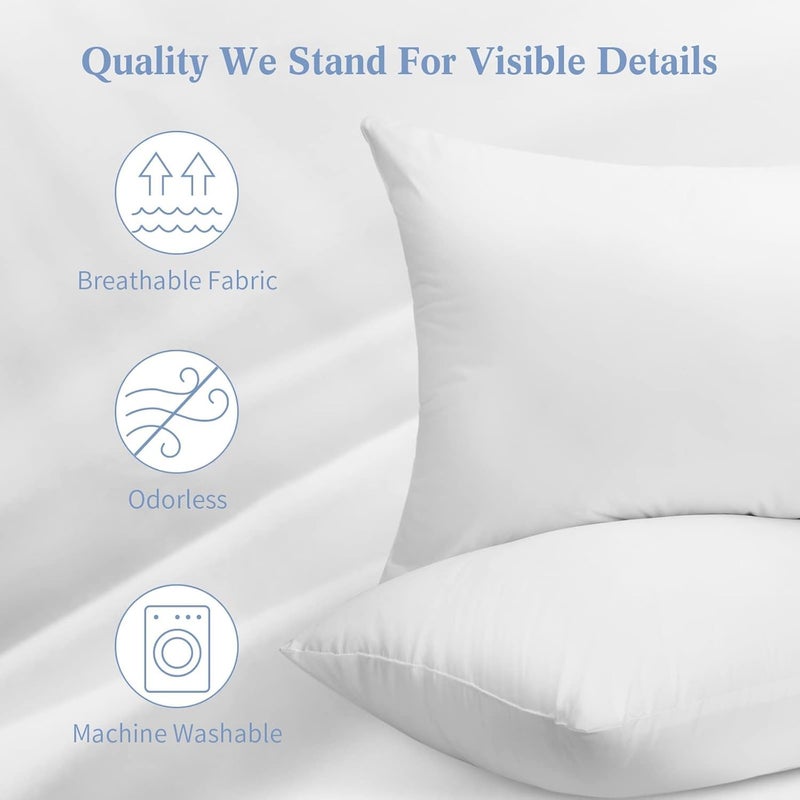 Deevine Craft Bed Pillows for Sleeping 2 Pack Queen Size, Soft Microfiber Cover and 3D Super Soft Down Alternative Filled White Pillows (Queen) 20 x 28 inches - Image 3