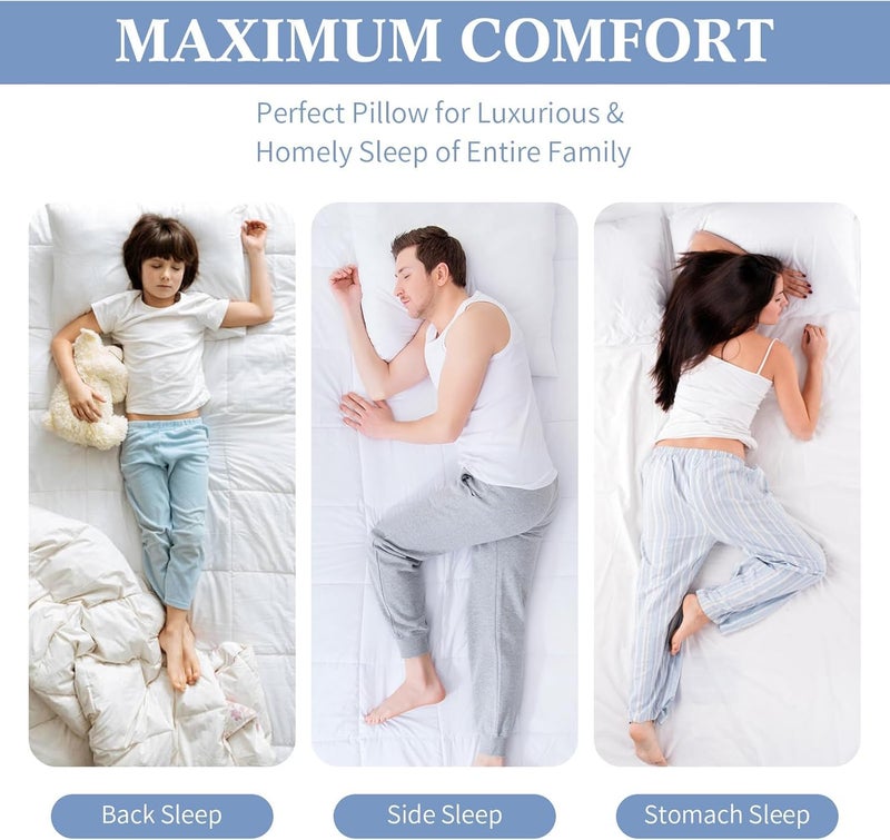 Deevine Craft Bed Pillows for Sleeping 2 Pack Queen Size, Soft Microfiber Cover and 3D Super Soft Down Alternative Filled White Pillows (Queen) 20 x 28 inches - Image 5