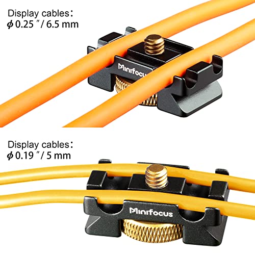 MINIFOCUS Camera Cable Clamp with Arca Swiss System, Aluminum Alloy Tether Cable Block Clip with 4 Grooves, USB Cable Lock Clip Clamp HDMI Protector for All DSLR Cameras Cable - Image 3