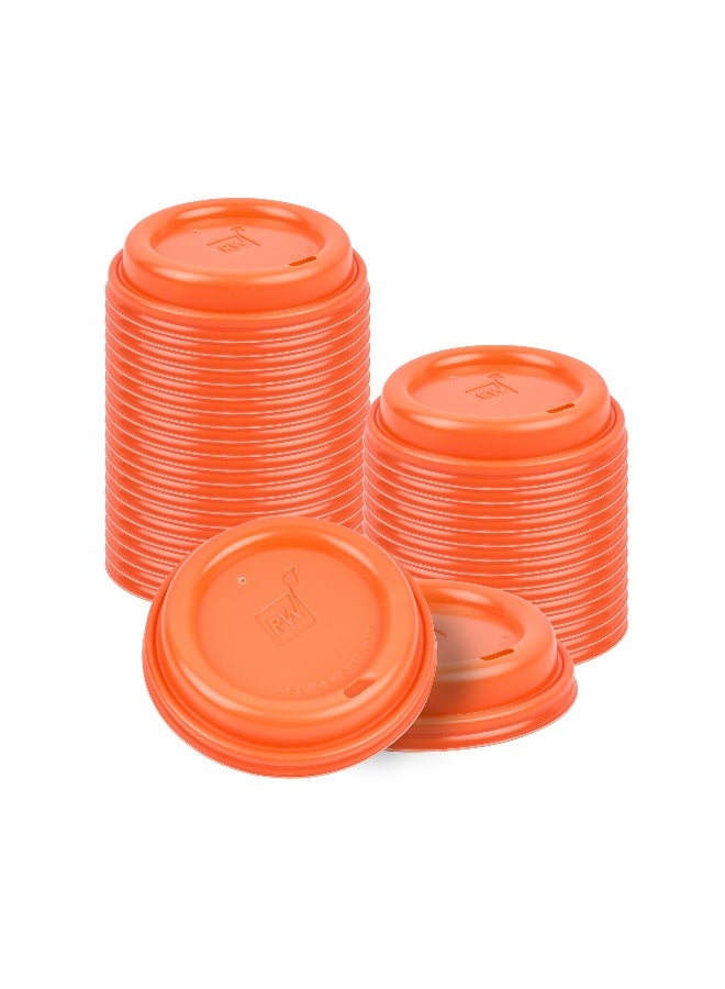 Restaurantware Coffee Cup Lids Only For 8, 12, 16 and 20 oz Cups 500 Pack Of Disposable Orange Hot Cup Lids Leakproof Plastic Drink Covers Elevated Spout Air Flow Vent For Latte Espresso Beverages - Image 2