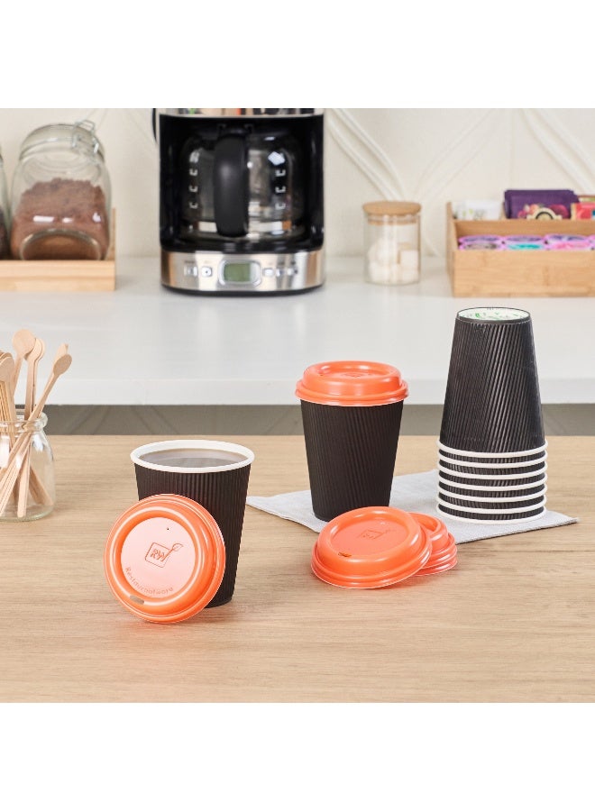 Restaurantware Coffee Cup Lids Only For 8, 12, 16 and 20 oz Cups 500 Pack Of Disposable Orange Hot Cup Lids Leakproof Plastic Drink Covers Elevated Spout Air Flow Vent For Latte Espresso Beverages - Image 3