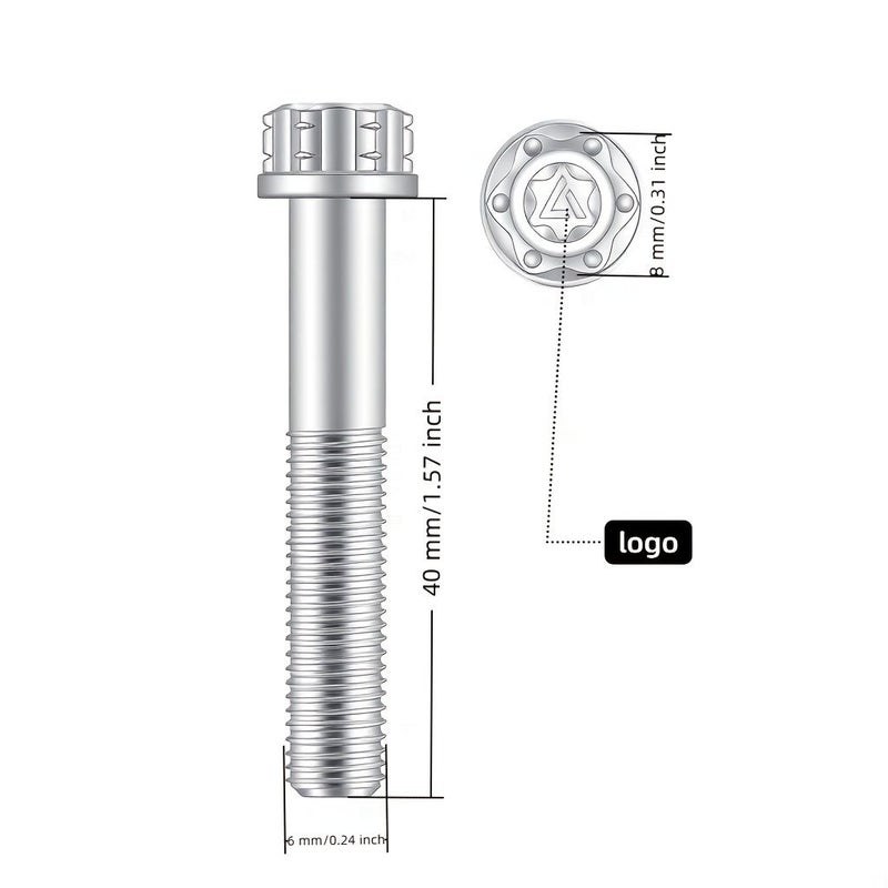 GR5 Titanium Alloy M6 40mm Anodized Blue Screw Lightweight High Strength Rustproof Decorative Fixing Bolt for Bicycle Motorcycle Car - Image 1