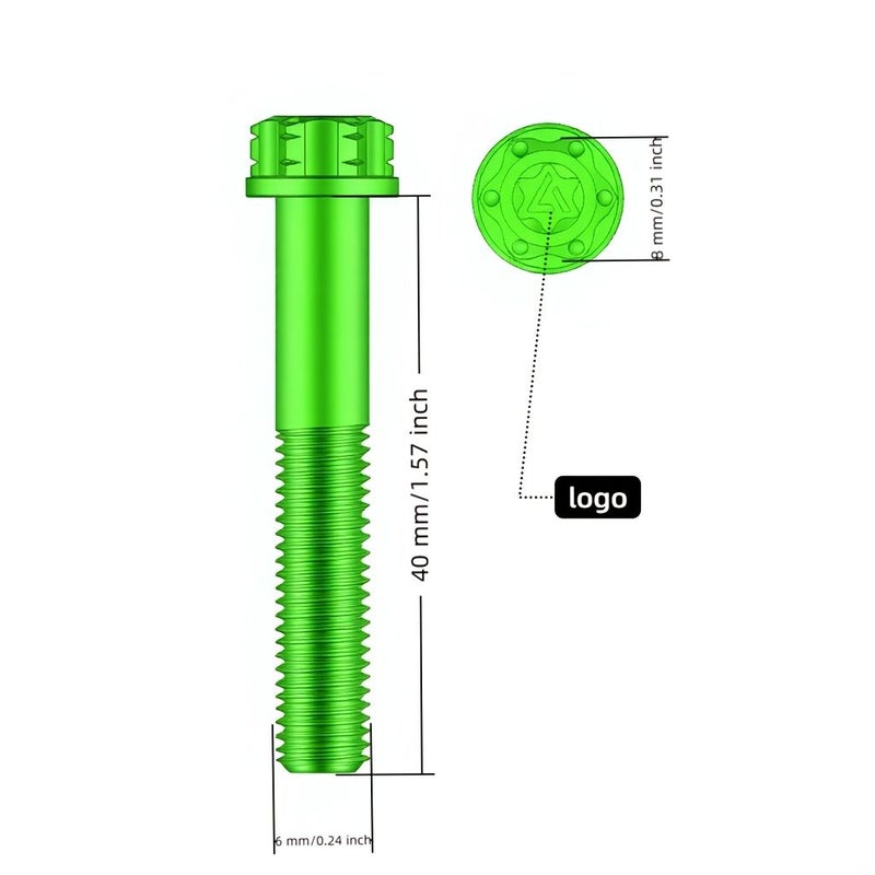 GR5 Titanium Alloy M6 40mm Anodized Blue Screw Lightweight High Strength Rustproof Decorative Fixing Bolt for Bicycle Motorcycle Car - Image 2