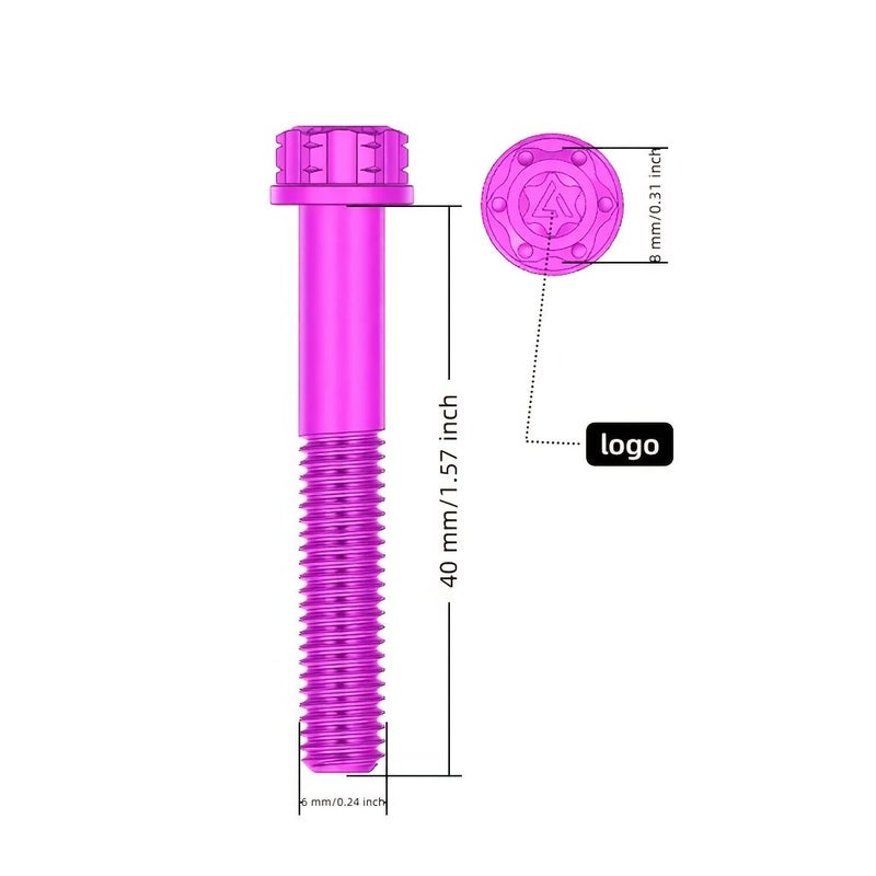 GR5 Titanium Alloy M6 40mm Anodized Blue Screw Lightweight High Strength Rustproof Decorative Fixing Bolt for Bicycle Motorcycle Car - Image 5
