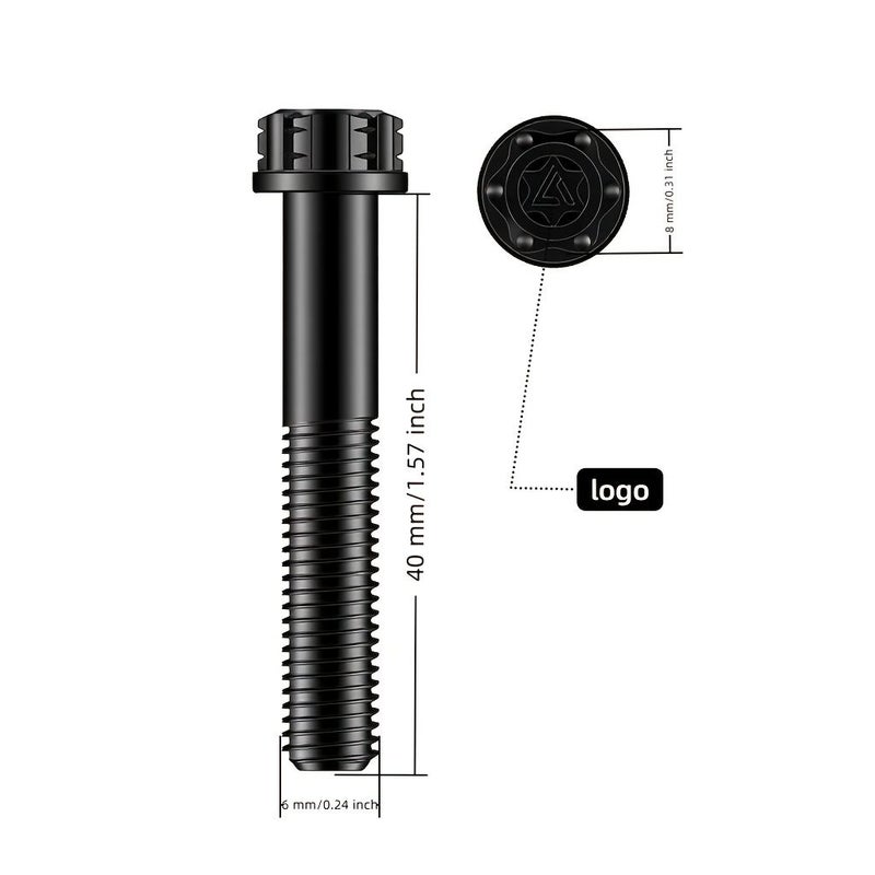 GR5 Titanium Alloy M6 40mm Anodized Blue Screw Lightweight High Strength Rustproof Decorative Fixing Bolt for Bicycle Motorcycle Car - Image 4