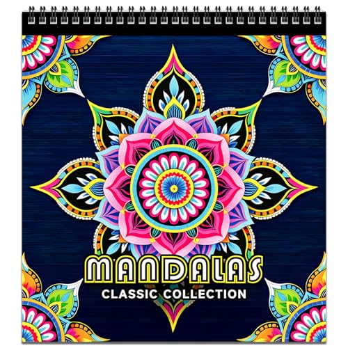 FunLavie FUN LAVIE Mandala Coloring Book for Adults Relaxation and Teens Stress Relief, Spiral Coloring Book for Women, Spiral Bound Mindfulness Stress-Free Patterns for Adult, Large Print Coloring for Men - Image 1