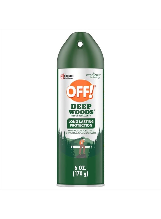OFF! Deep Woods Insect Repellent Aerosol, Bug Spray with Long Lasting Protection from Mosquitoes, 6 oz - Image 1