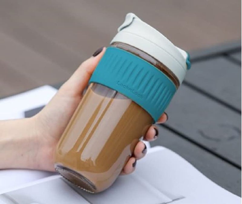 ROSEFINCH Reusable Coffee Cup Glass Coffee Travel Mug with Lid and NonSlip Sleeve Dishwasher and Microwave Safe Cup Portable Durable Drinking Tumbler BPAFree Multi Color - Image 1