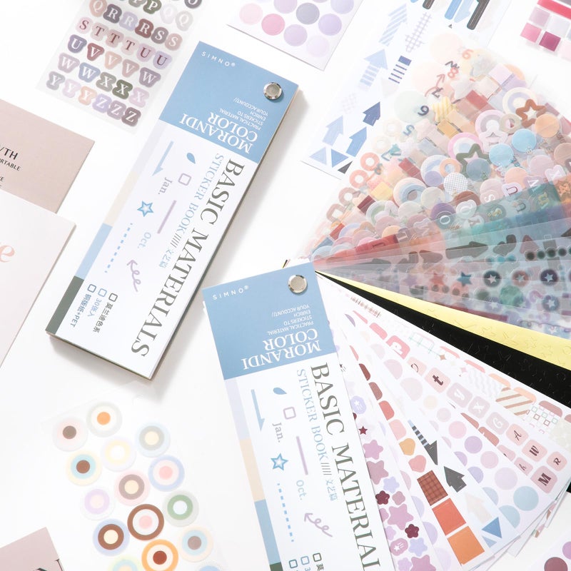 Prstincol Cute Sticker Bookï¼Œ30 Sheets Glitter Aesthetic Decorative Stickers for Scrapbooking,Stars Heart Letter Glitter Self-Adhesive Stickers for Photocards, Journal,scrapbookï¼ˆLightly Saltedï¼‰ - Image 1