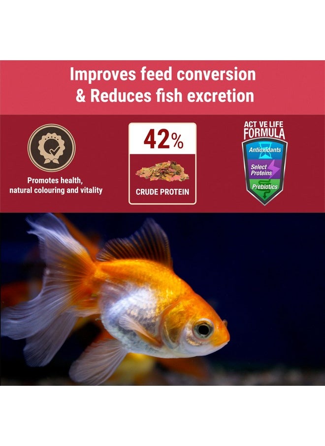 Tetra Goldfish Flakes, Nutritionally Balanced Diet For Aquarium Fish, Vitamin C Enriched Flakes, 2.2 oz