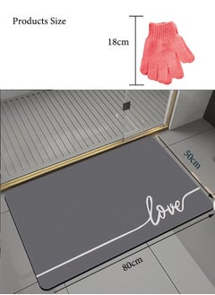 Door Mat with Bath Gloves, Soft Carpet Mat, Non-slip Soft Rug Mat, Super Absorbent Diatom Mud Bathroom Mat, Suitable for Shower Room, Bedroom, Entrance, Tub,office  (50*80cm Rectangle) - pzsku/Z4B8A13F4882BC89ED408Z/45/_/1726121907/25f58c0d-dc60-4981-b30f-7d3d091b1708