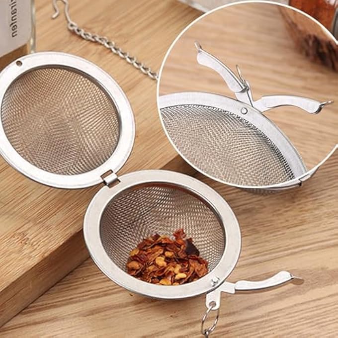 BEE&OAK 3Pcs Stainless Steel Mesh Tea Balls304 Stainless Steel Material Tea Infusers With Hooks And Chains For Loose Leaf Tea Peppers Spices And MarinadesSml - Image 5