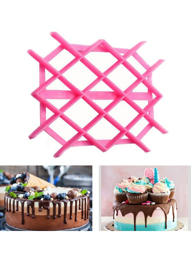 NIBEMINENT - Rhombus Embossed Design Cake Mold Pink 16 x 10 1cm - Image 1