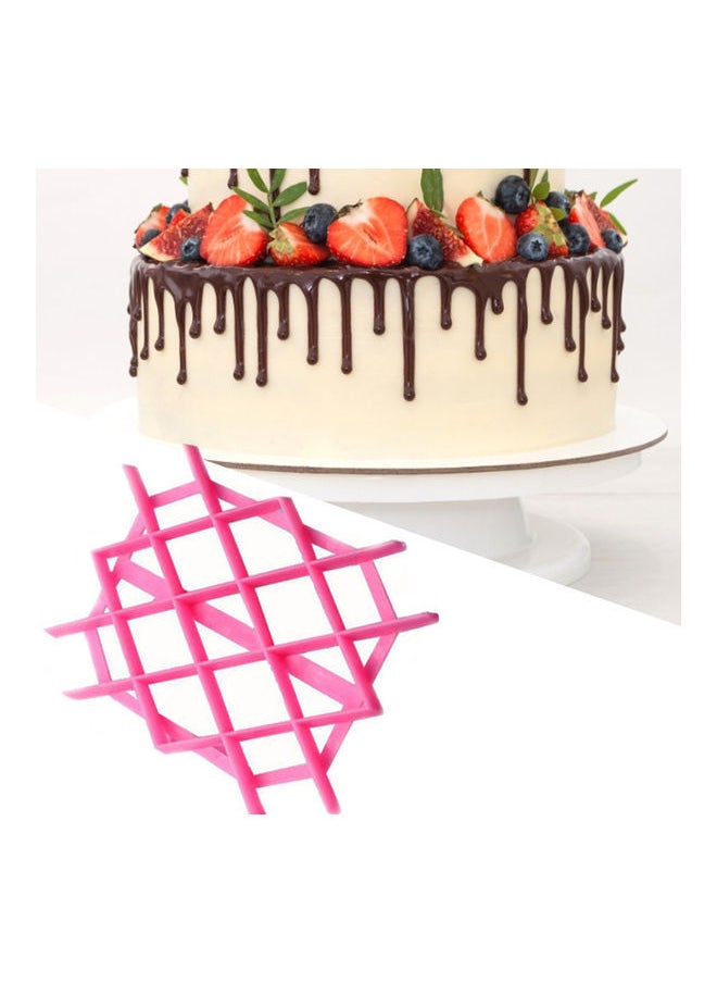 NIBEMINENT - Rhombus Embossed Design Cake Mold Pink 16 x 10 1cm - Image 1