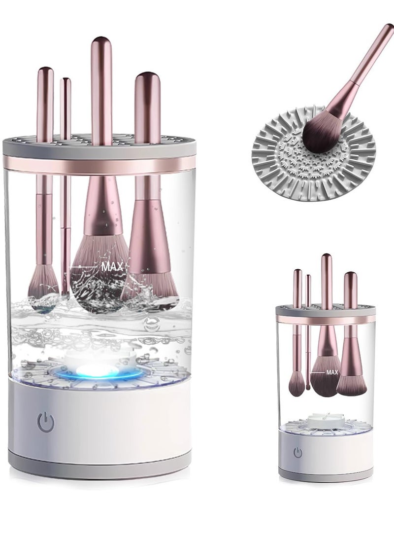 Electric Makeup Brush Cleaner with Brush Clean Mat, One-Click Operation Automatic Cosmetic Brush Cleaner Makeup Brush Tools for All Size Beauty Makeup Brushes, Gift for Women Wife Friend - Image 1