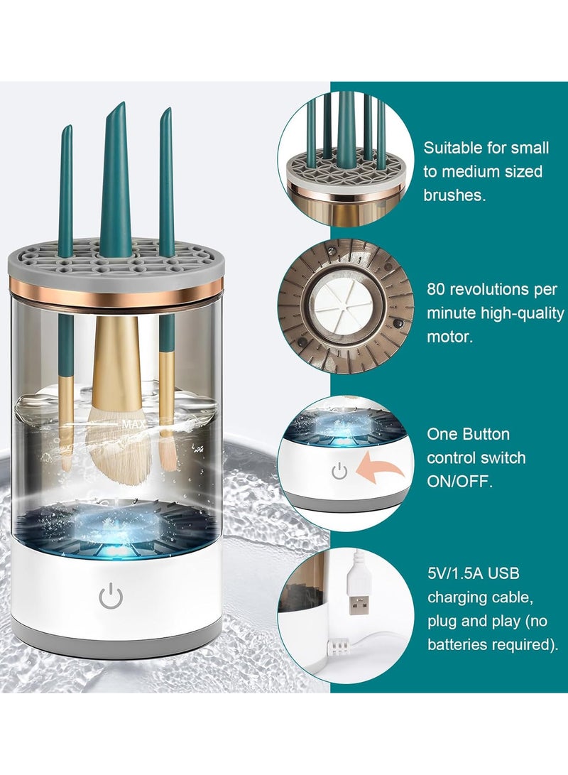 Electric Makeup Brush Cleaner with Brush Clean Mat, One-Click Operation Automatic Cosmetic Brush Cleaner Makeup Brush Tools for All Size Beauty Makeup Brushes, Gift for Women Wife Friend - Image 3