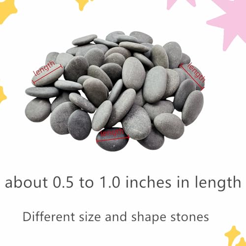 Lifetop 51pcs Tiny Painting Rocks ，DIY Smooth Surface Stones,Arts and Crafts ，0.5 to 1.0 inches ，So Small Rocks,Hand Picked for Painting - Image 2