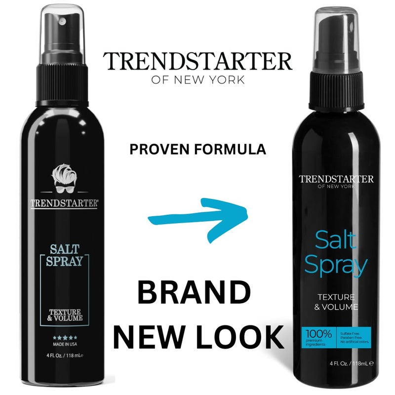 TRENDstarter تريندستارتر - رذاذ الملح - لتكثيف الشعر - زيادة الحجم - تسريحات شعر الشاطئ والموج - تعزيز التحكم في التجاعيد والموجات - حل قبل التصفيف - مصنوع من زيت الخروع (4 أونصة سائلة)  - Image 2
