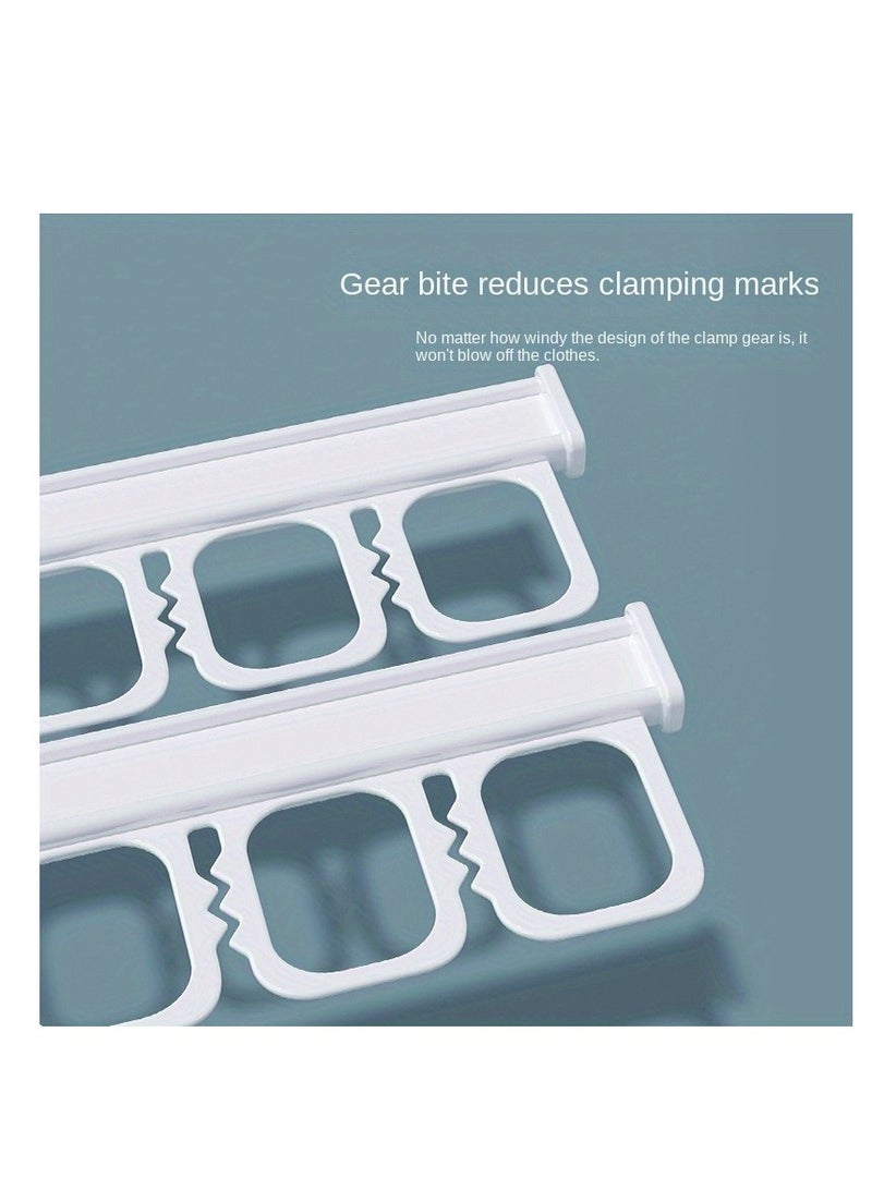 قطعة واحدة من رف تجفيف الملابس القابل للطي القابل للتعديل، مثبت على الحائط، موفر للمساحة، لا يتطلب الحفر، رف تجفيف الملابس البلاستيكي، مثالي للاستخدام في الشرفة الداخلية والحمام، الضروريات المنزلية - Image 3