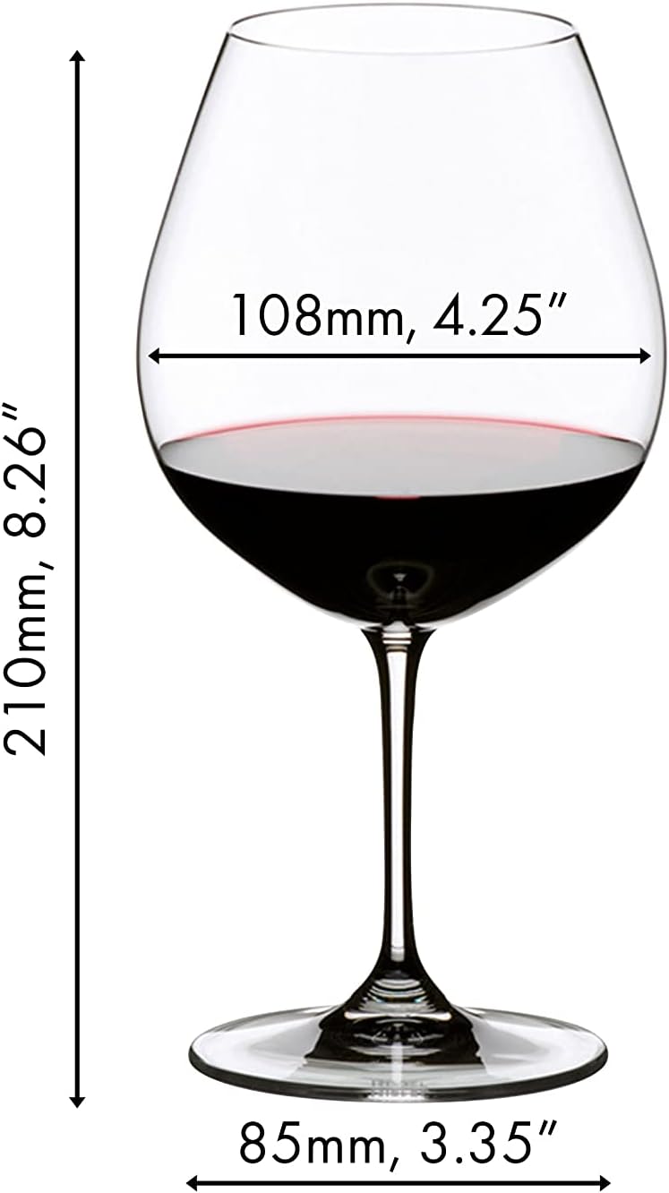 Riedel VINUM Pinot Noir Glass Set of 2 - Clear Crystal Wine Glasses - Image 4