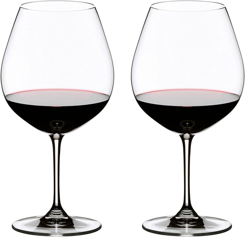 Riedel VINUM Pinot Noir Glass Set of 2 - Clear Crystal Wine Glasses - Image 1