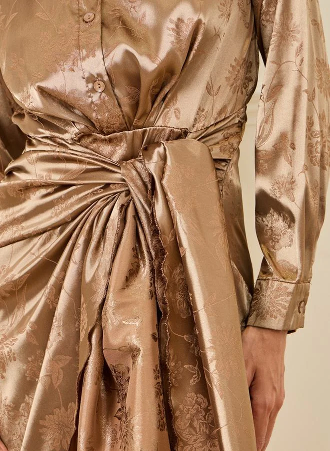 Styli Satin Drape Dress