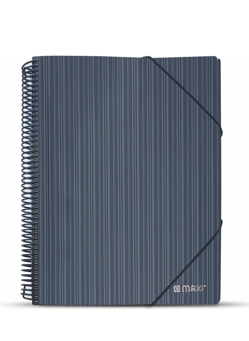 Maxi Maxi Spiral Display Book 20 Pocket Black, Clear Pockets Book File Folder Document Presentation Organizer for Portfolio Music Artwork Display for School Business Office  - Image 1