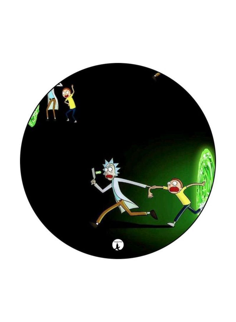 Rick And Morty Printed Mousepad Black/Green/Yellow