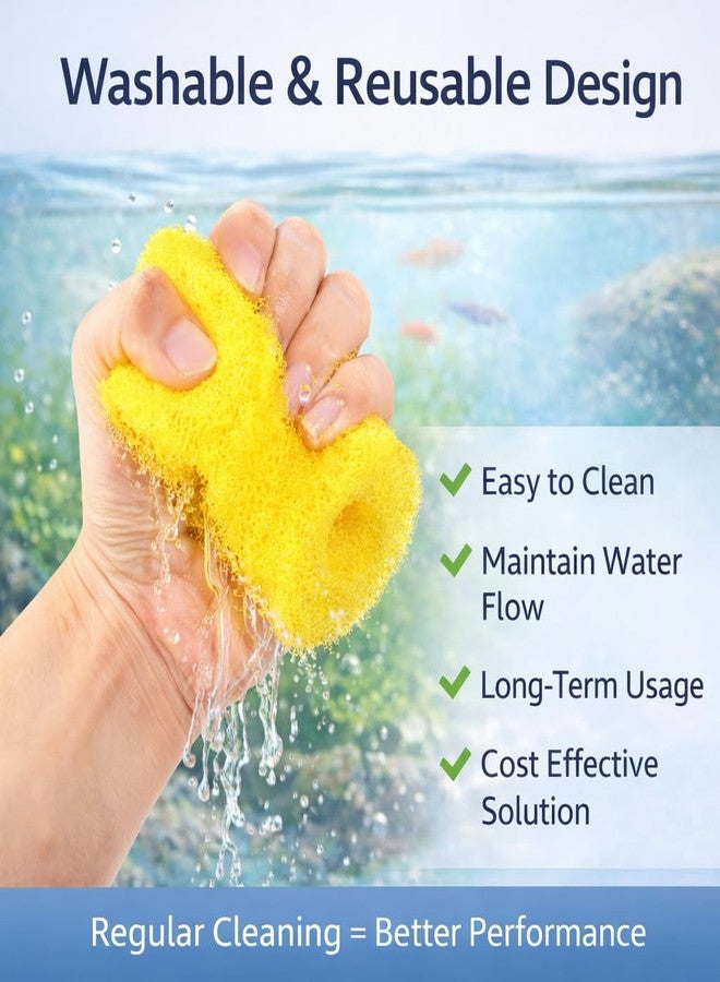 VAYINATO® 5 Pcs Aquarium Filter Spare Yellow Sponge (7×6×7 cm) | High Density Pre-Filter Foam | Reusable & Safe for Freshwater & Saltwater Tanks - Image 5