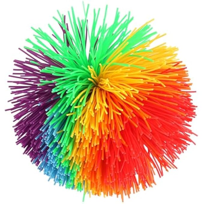 NOENNULL Silicone Construction Stress Relief Rainbow Colorful Sensory Toy Ball Shape - Image 1