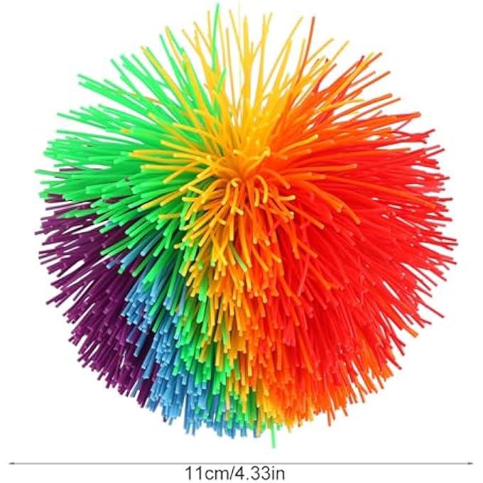 NOENNULL Silicone Construction Stress Relief Rainbow Colorful Sensory Toy Ball Shape - Image 2
